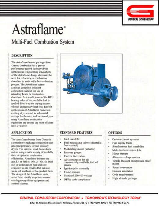 Gencor Astraflame Combustion System