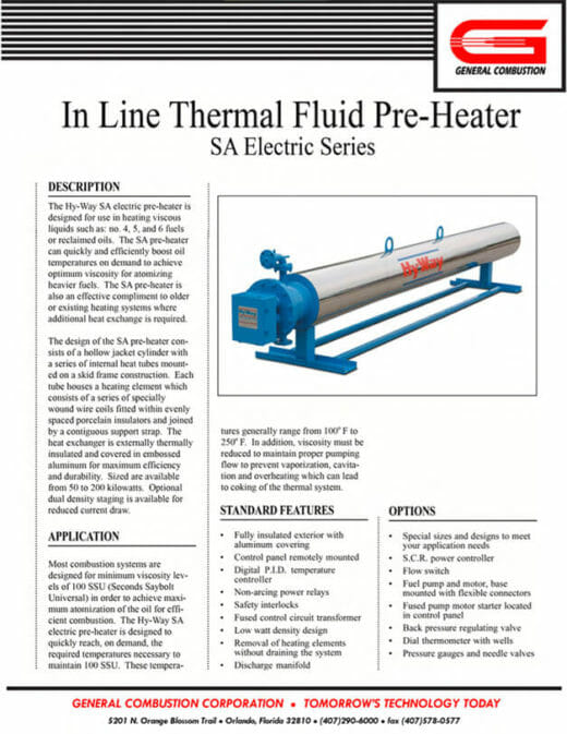 Gencor Inline Thermal Pre-Heater SA Electric