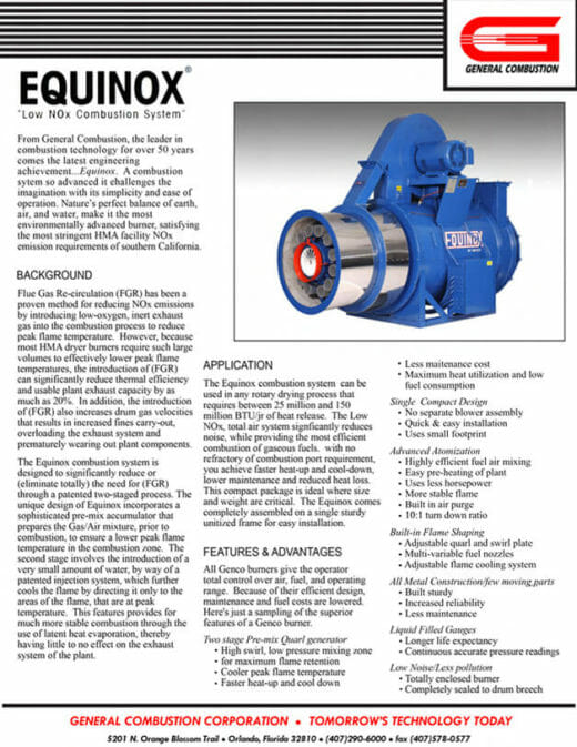 Gencor Equinox Combustion System